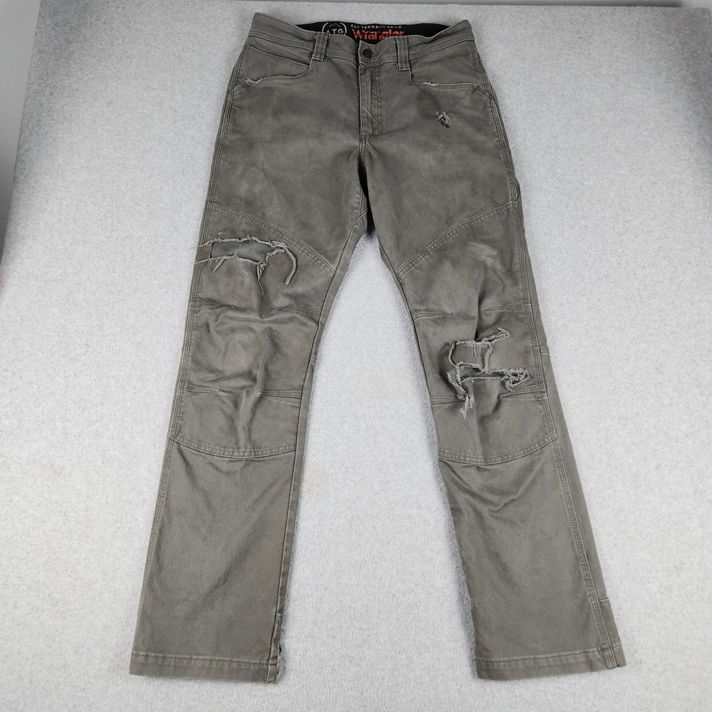 Wrangler All Terrain Gear Utility Pants Mens 32x32 Gray Distressed Straight Leg